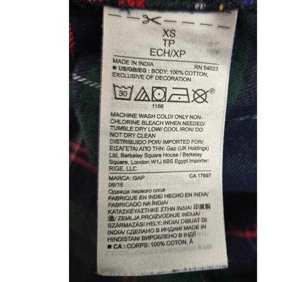 Gap Pendleton Christmas Nightshirt Plaid Womens XS Button Down Front Logo - Picture 5 of 7